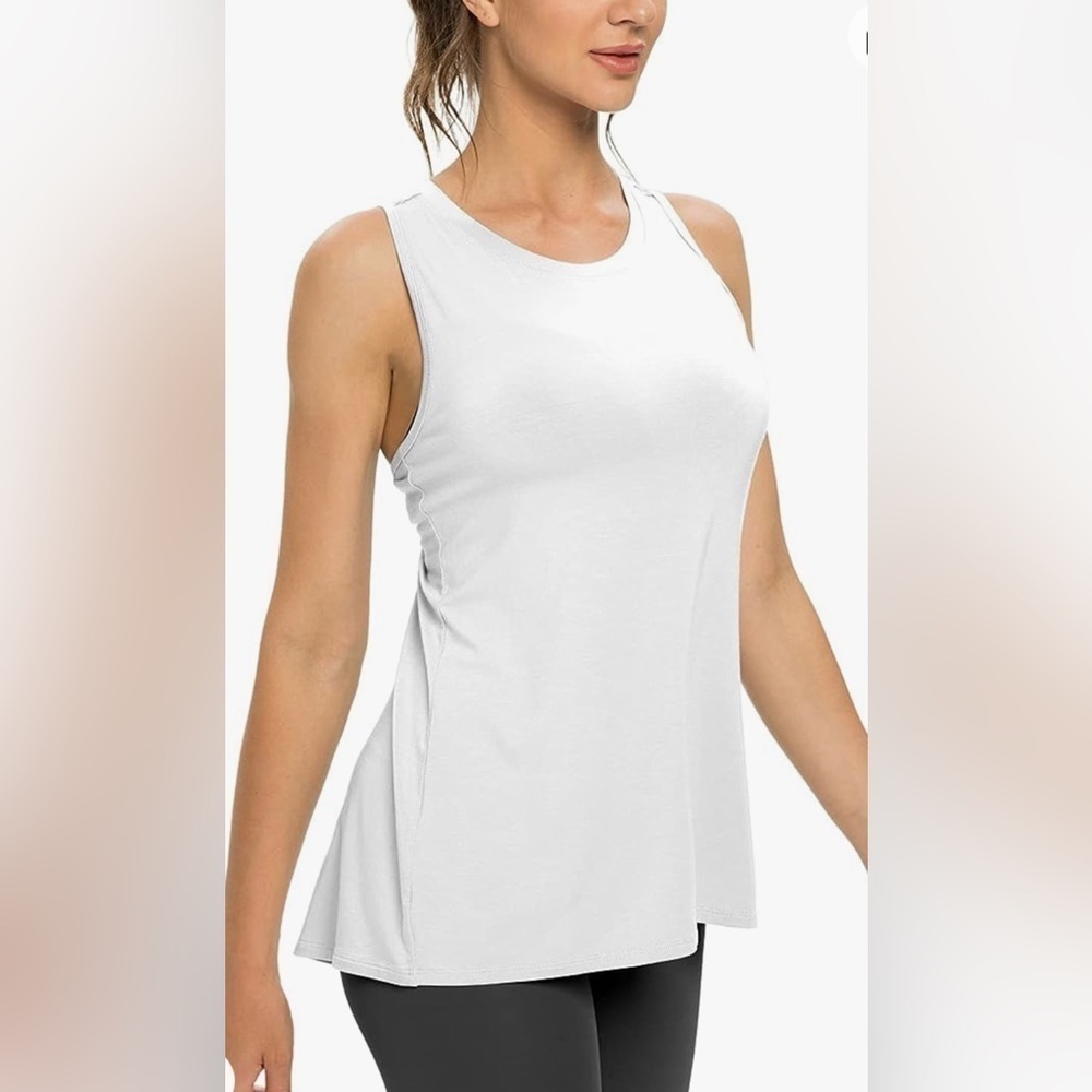 Sanutch Open Back Workout Top Backless Yoga Shirt